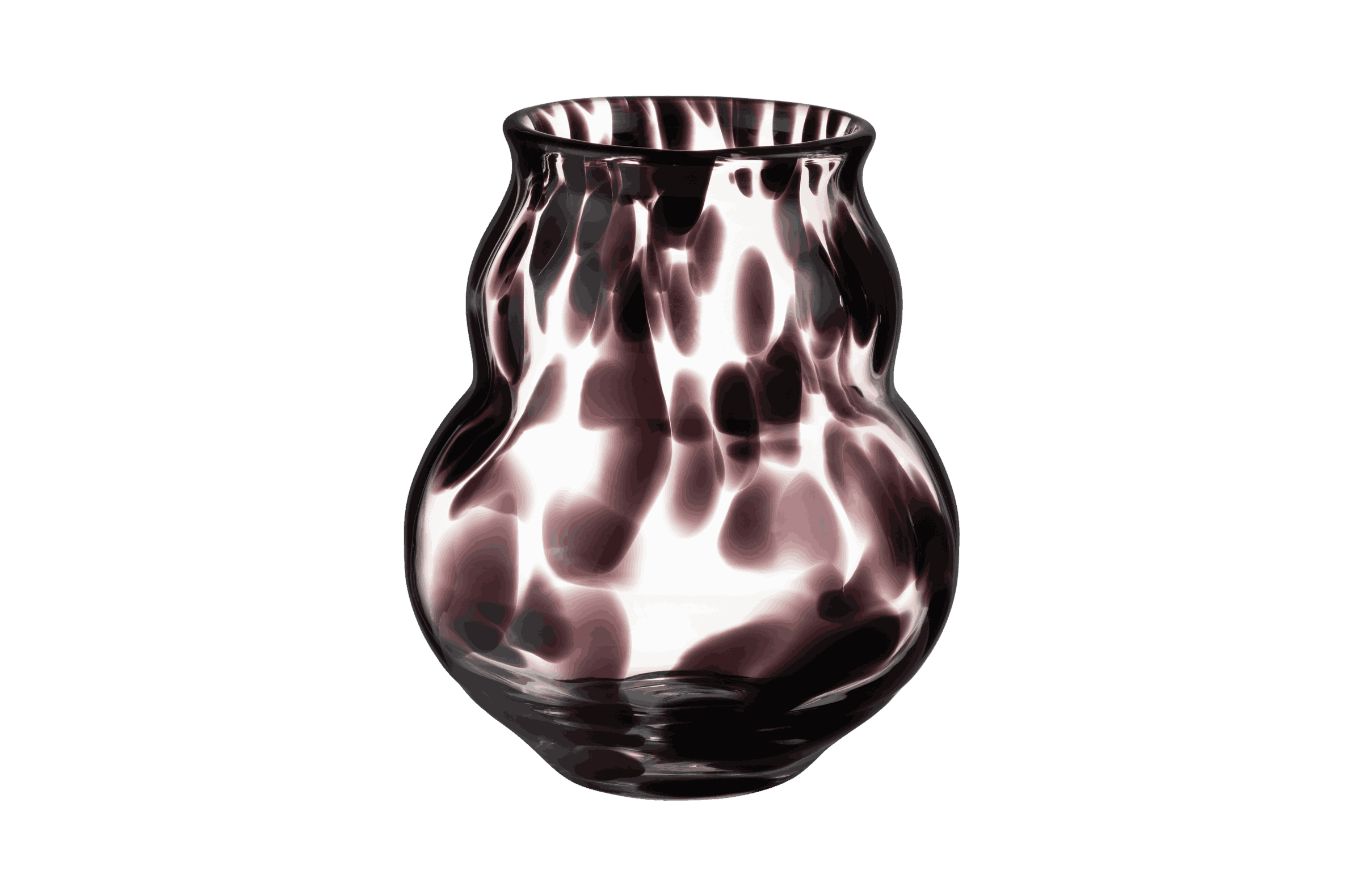noo.ma Dam Vase handgeblazen glas - zwart met witte stippen