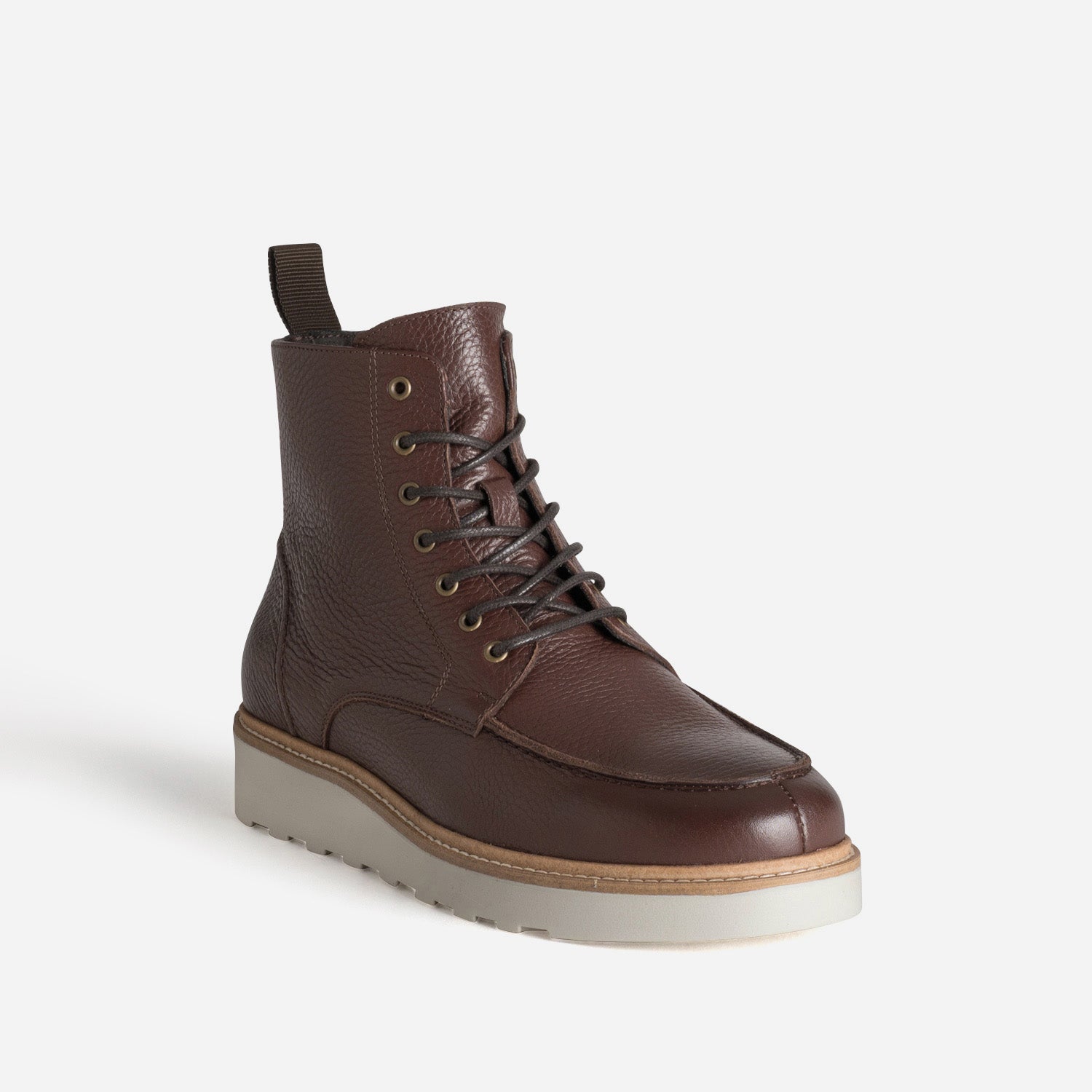 Boots plateau marron cuir