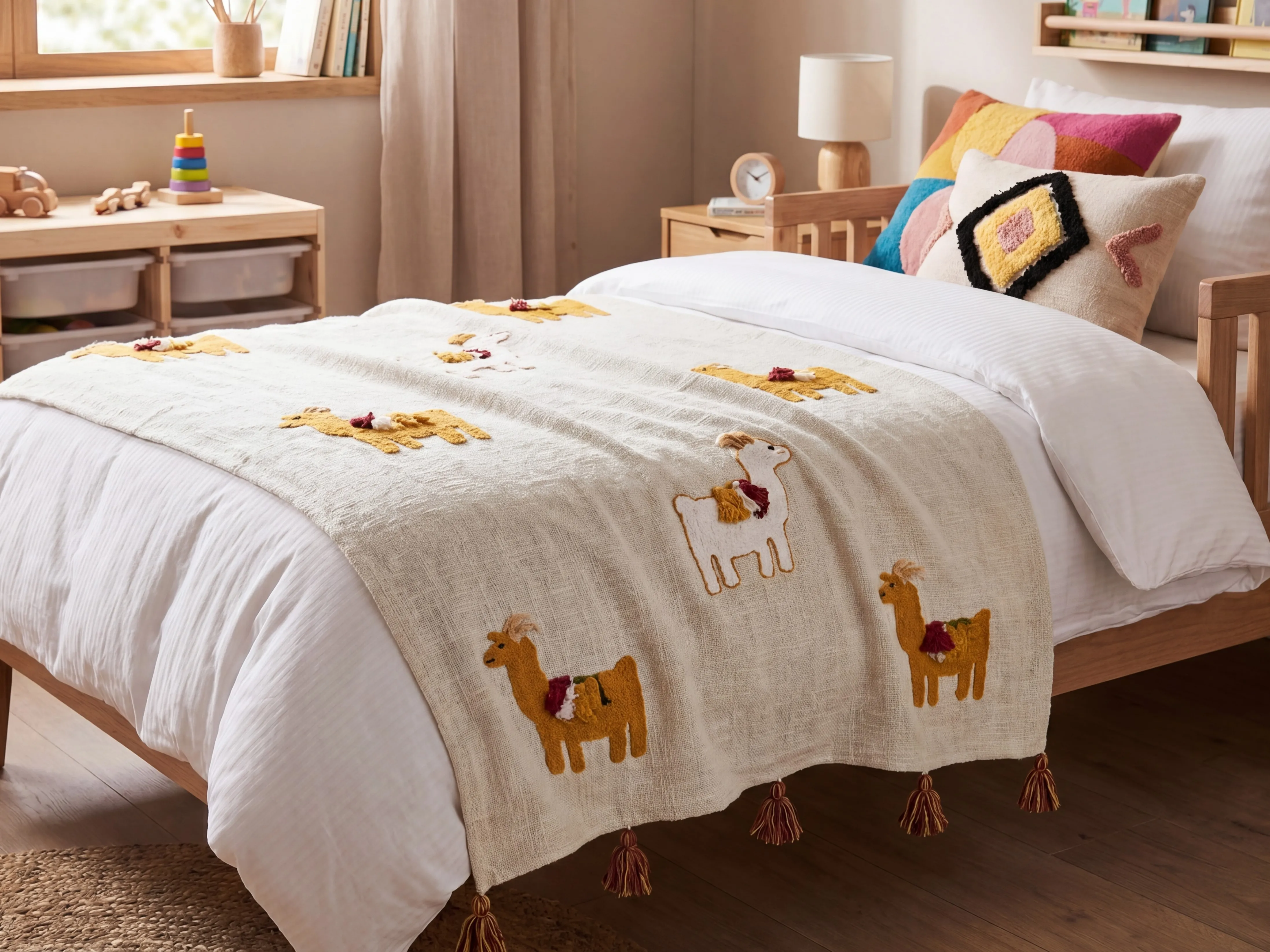 Blanket KHANDWA Cotton 130 x 180 cm Beige