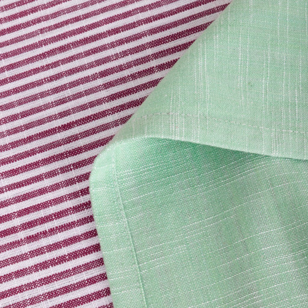 Toalha de Algodão Riscas Violeta e Verde 160x160 KERALA