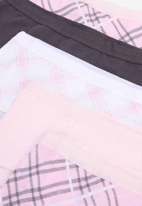 Older Girls 5pk Pink Check Shorts
