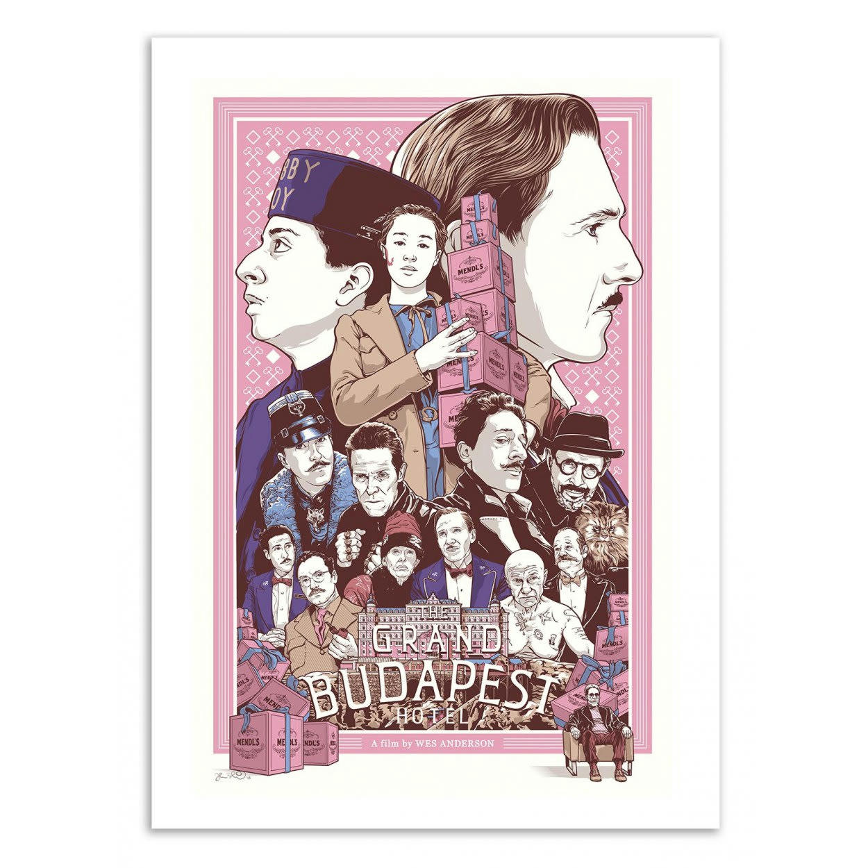 JOSHUA BUDICH - THE GRAND BUDAPEST HOTEL -  Affiche d'art 30 x 40 cm