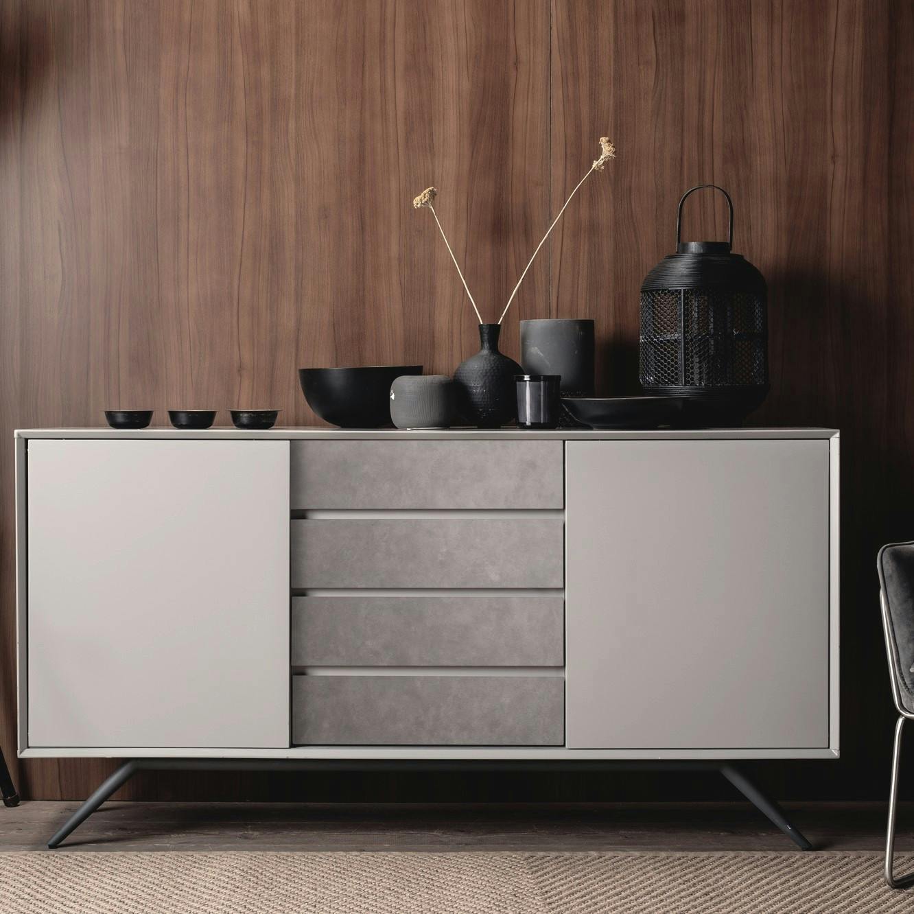 Buffet contemporain en verre gris clair OTTAWA