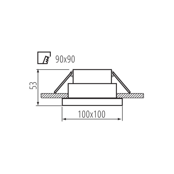 Oprawa wpuszczana kwadratowa biała 10cm REUL 1xGX5.3x10W IP20 Kanlux