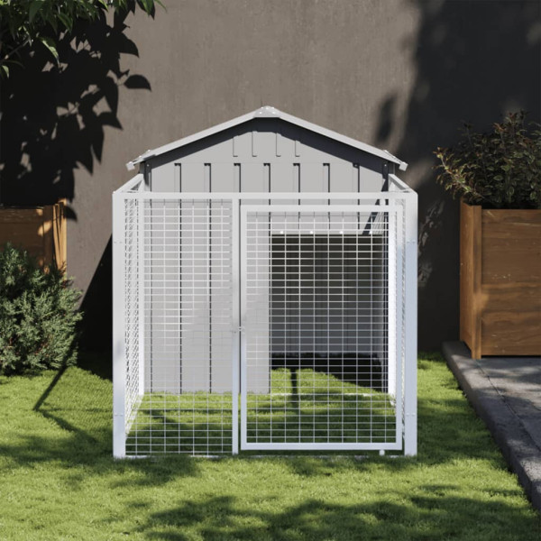 VidaXL buda dla psa Szary 117 x 201 x 123 cm Stal