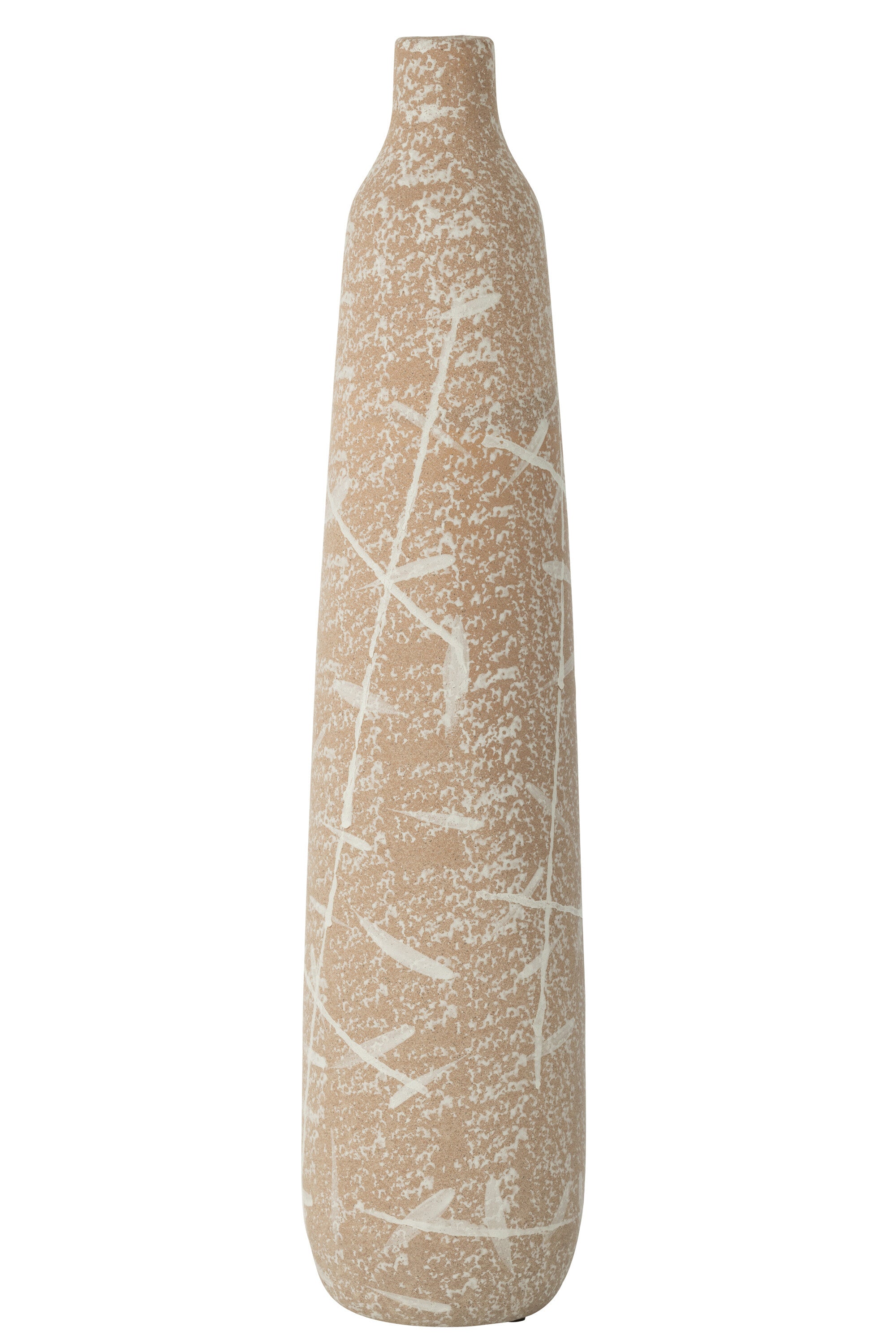 J-Line vaas Dune Smal - keramiek - beige wit - large - 69.5 cm hoog