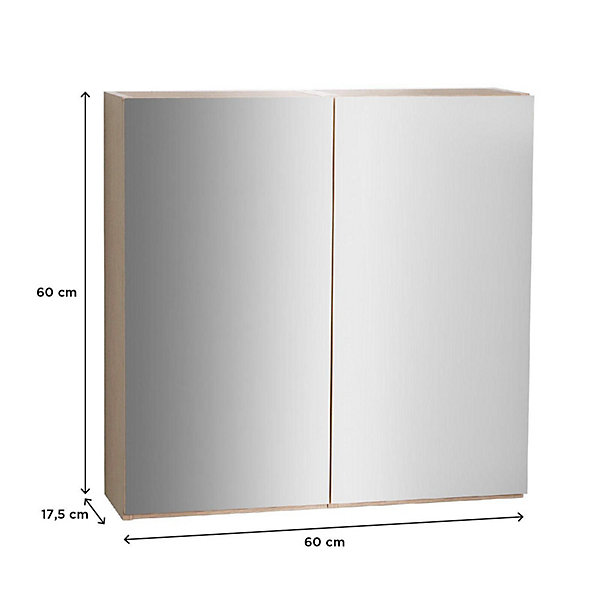 Armoire de toilette 60cm double porte avec miroirs WILL