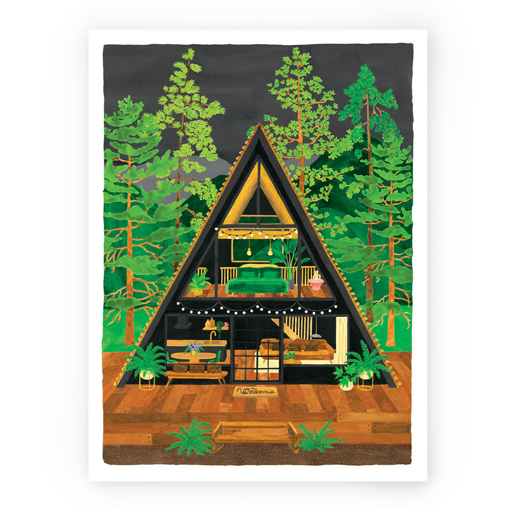 - Affiche illustrée motif Yosemite 30x40 cm