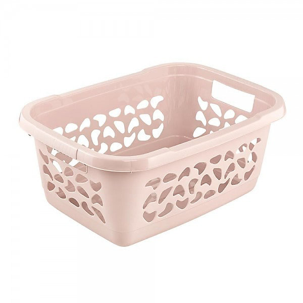 Corbeille à linge en plastique 32 litres - Rose