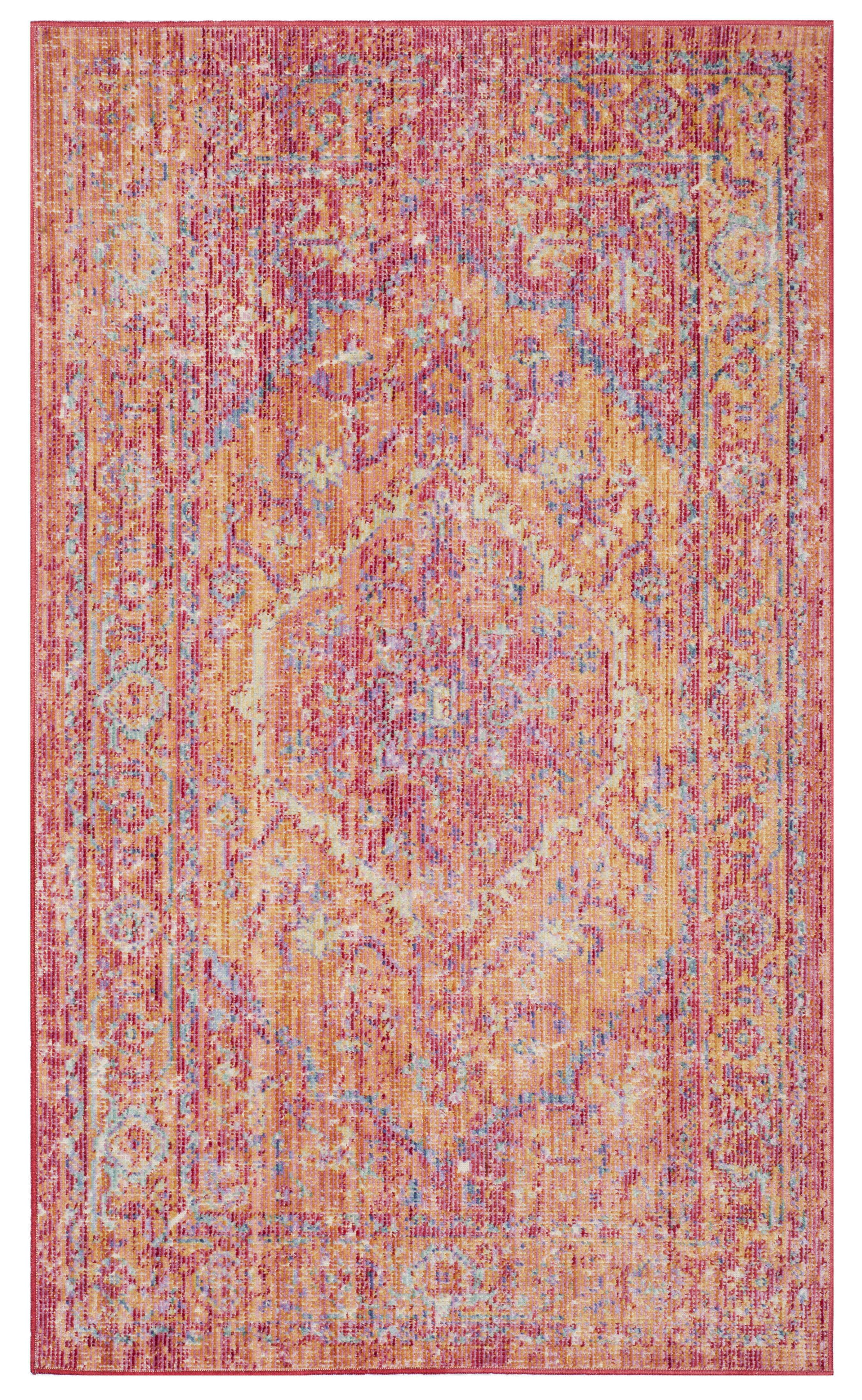 WINDSOR - Tapis de salon interieur en or & fuchsia, 122 x 183 cm
