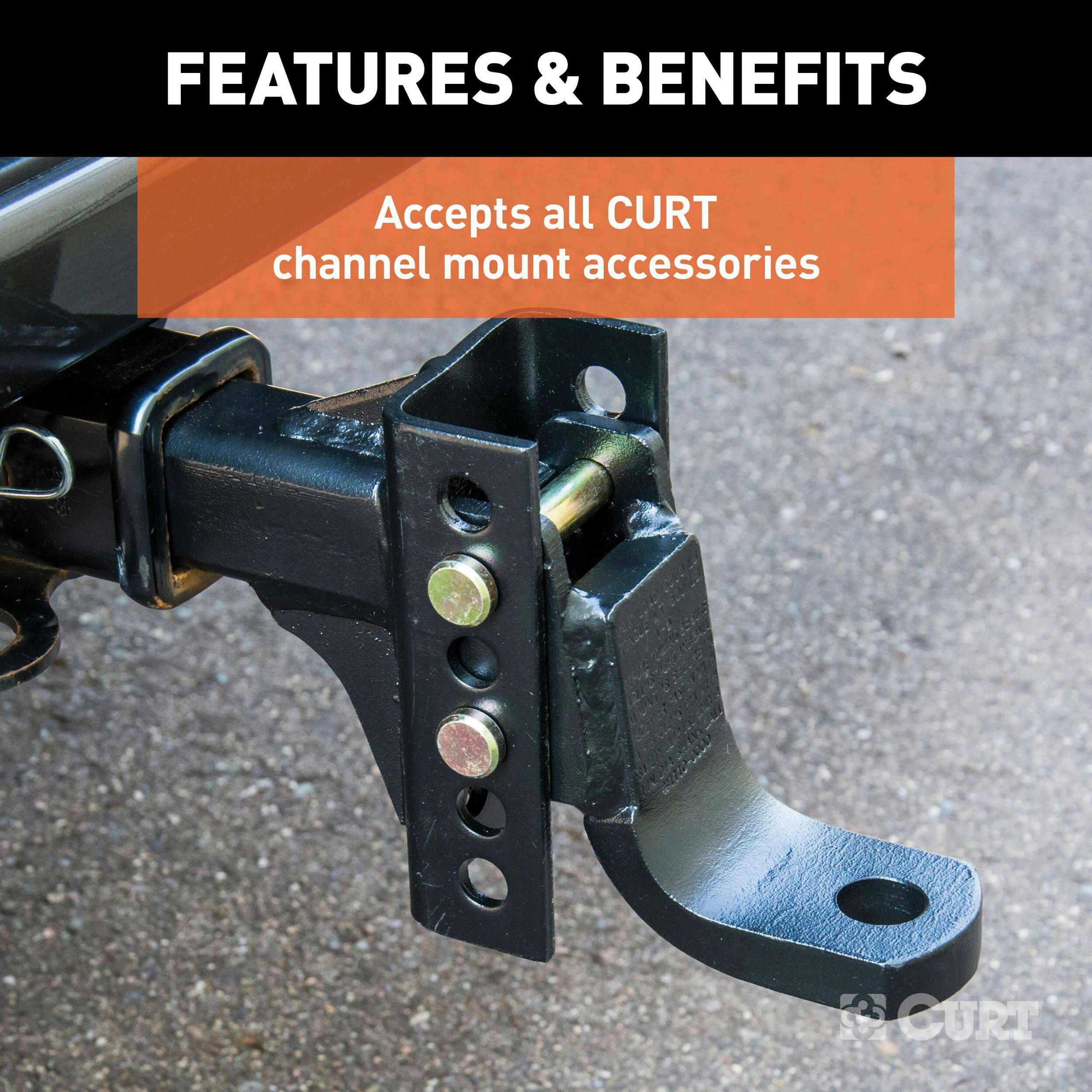 CURT Replacement 2-in Adjustable Channel Mount Shank (6,000-lb)