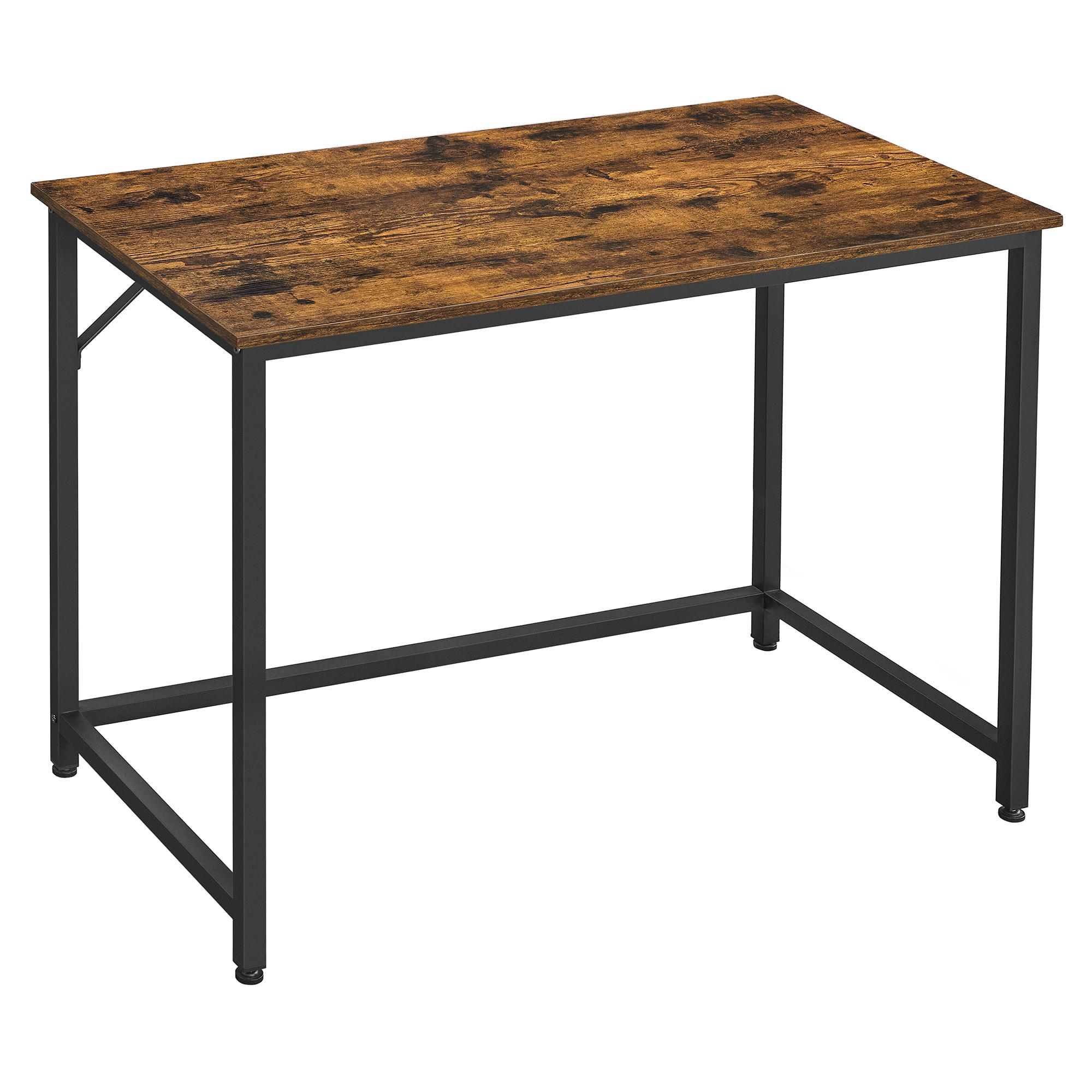 - Bureau 100 cm style industriel effet bois marron rustique
