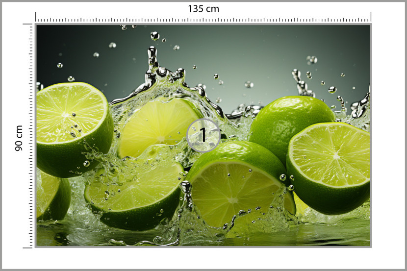 Fototapeta Do Kuchni Abstrakcyjne Limonki Owoce 135x90cm