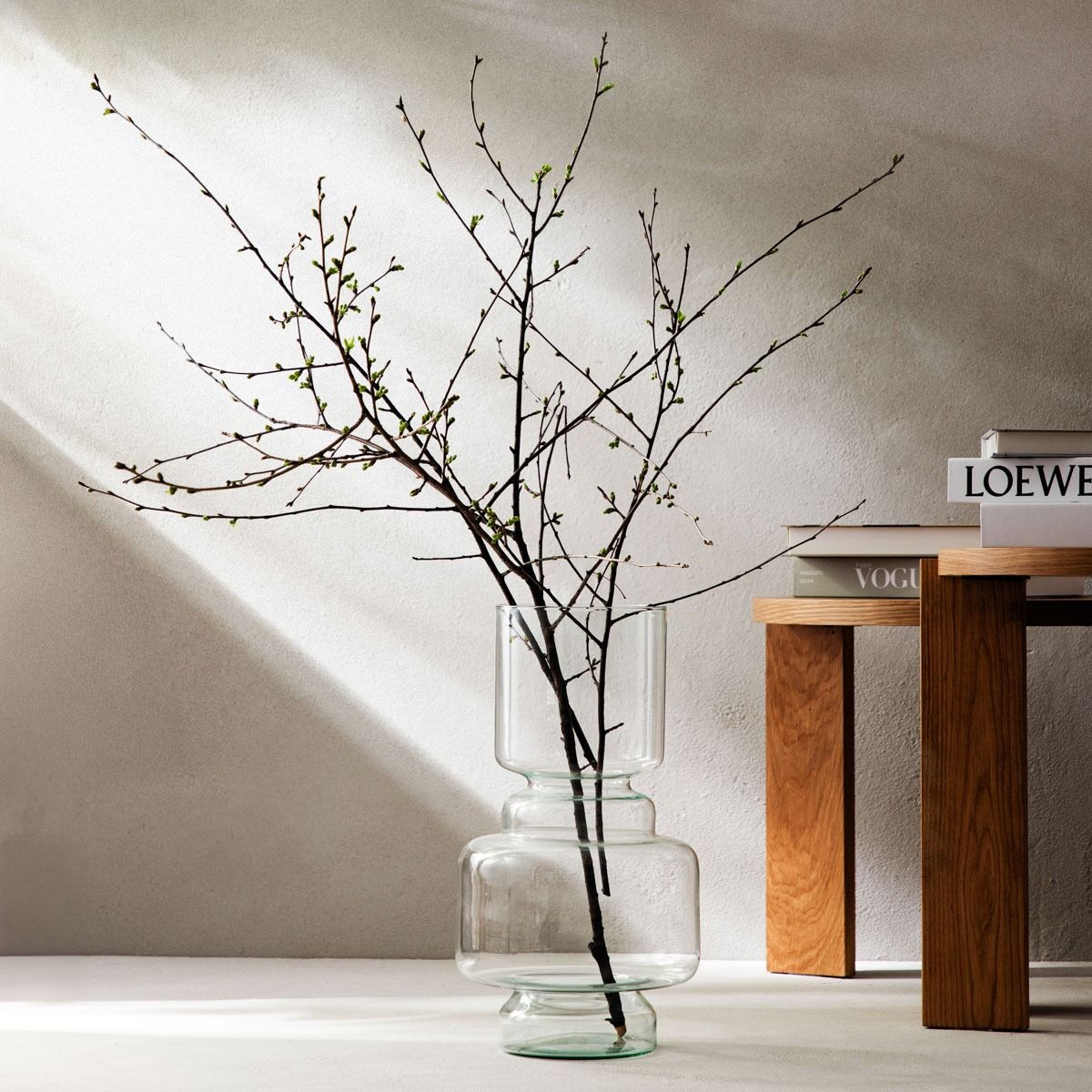 Wazon LUKI transparentny ze szkła z recyklingu 15,5x40 cm