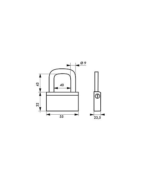 Cadenas à clé Nautic UNIKEY (achetez-en plusieurs, ouvrez avec la même clé), 55mm, anse laiton, 3 clés - THIRARD