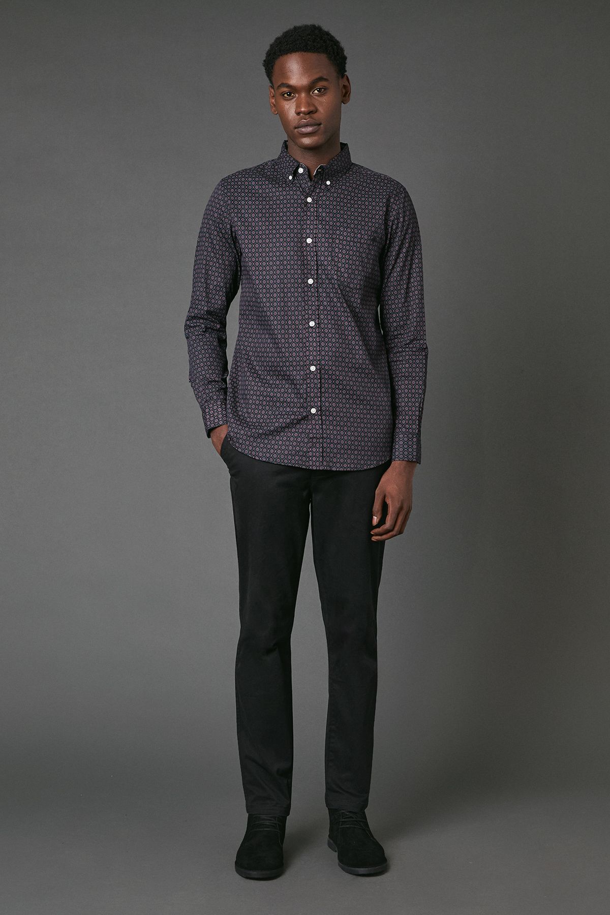 Maine Tile Print Long Sleeve Shirt