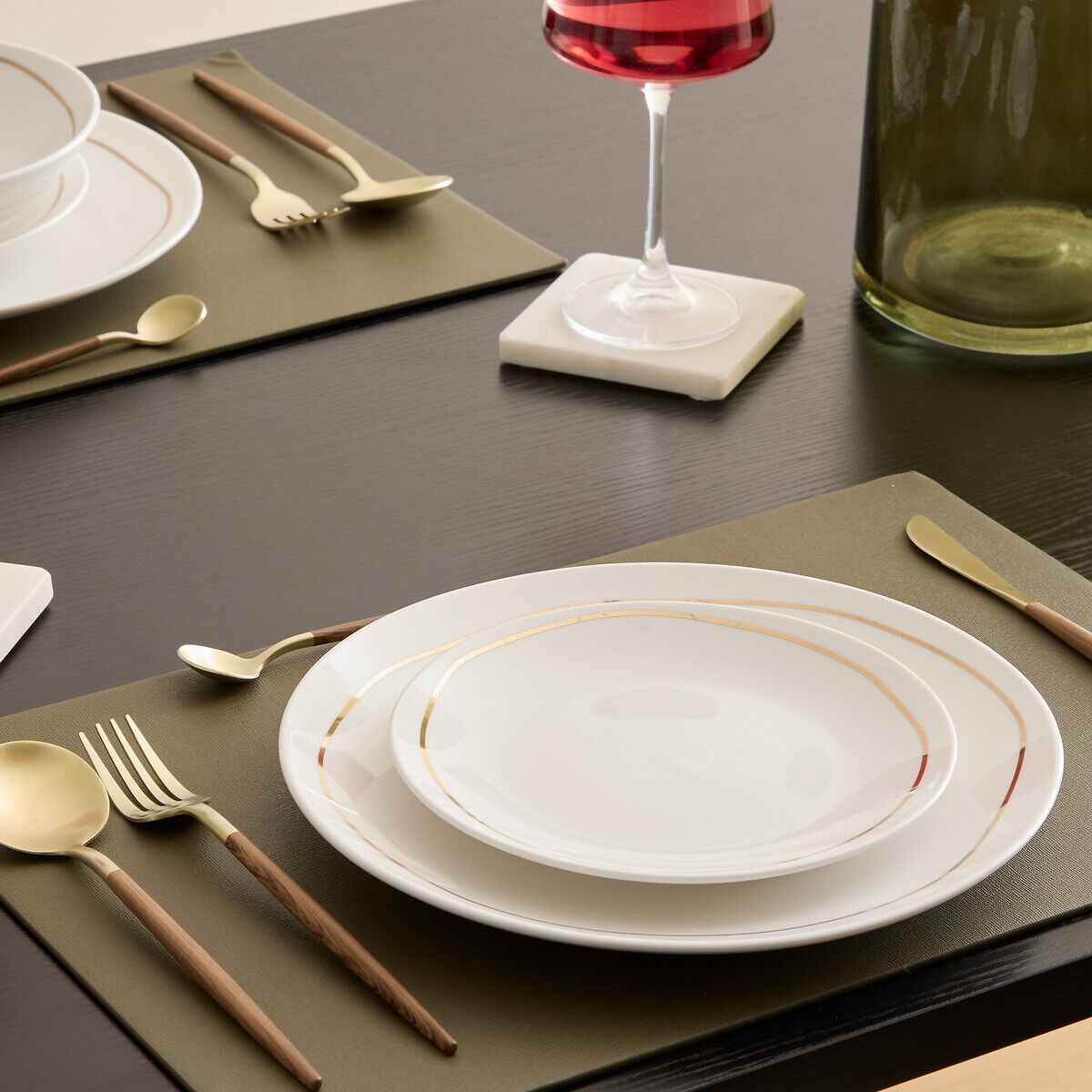 Prato de sobremesa SELENA branco em porcelana 18cm