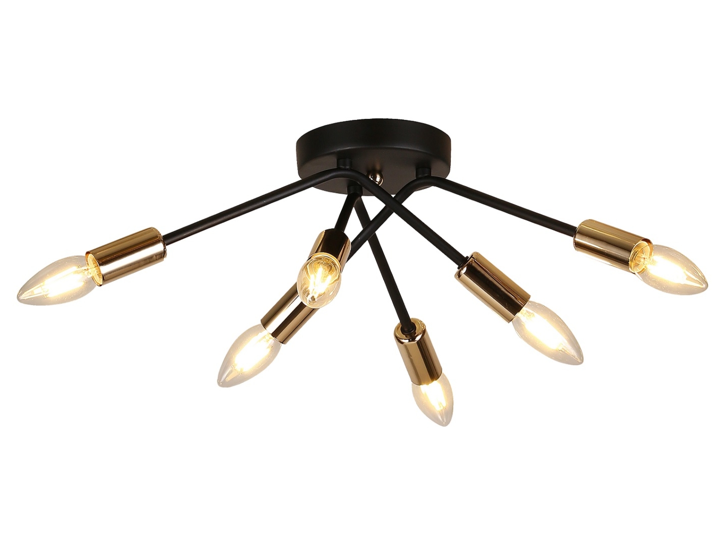Lampa sufitowa Tiara 6-punktowa metalowa czarna