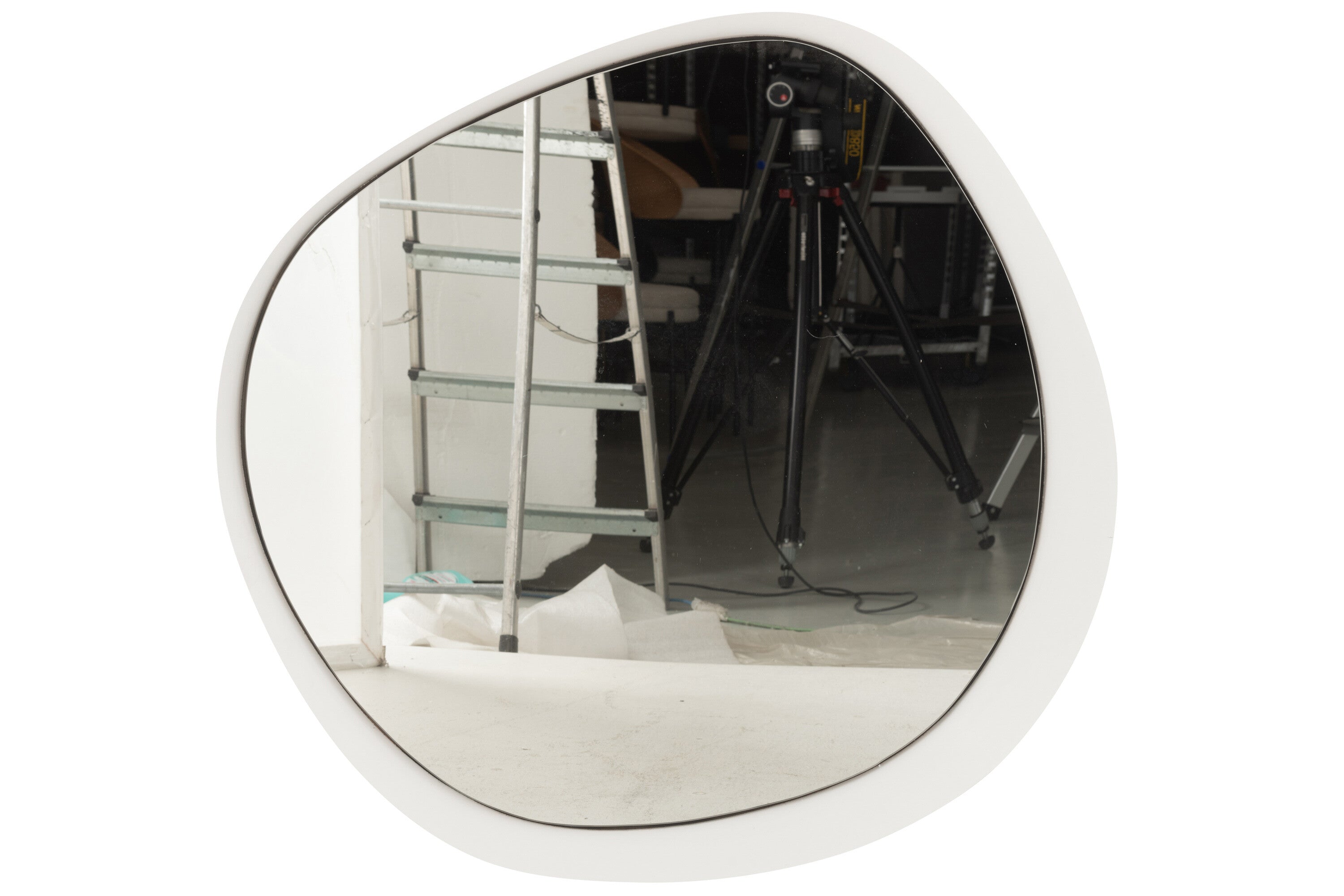 J-Line spiegel - metaal glas - wit - large - Ø 86.5 cm