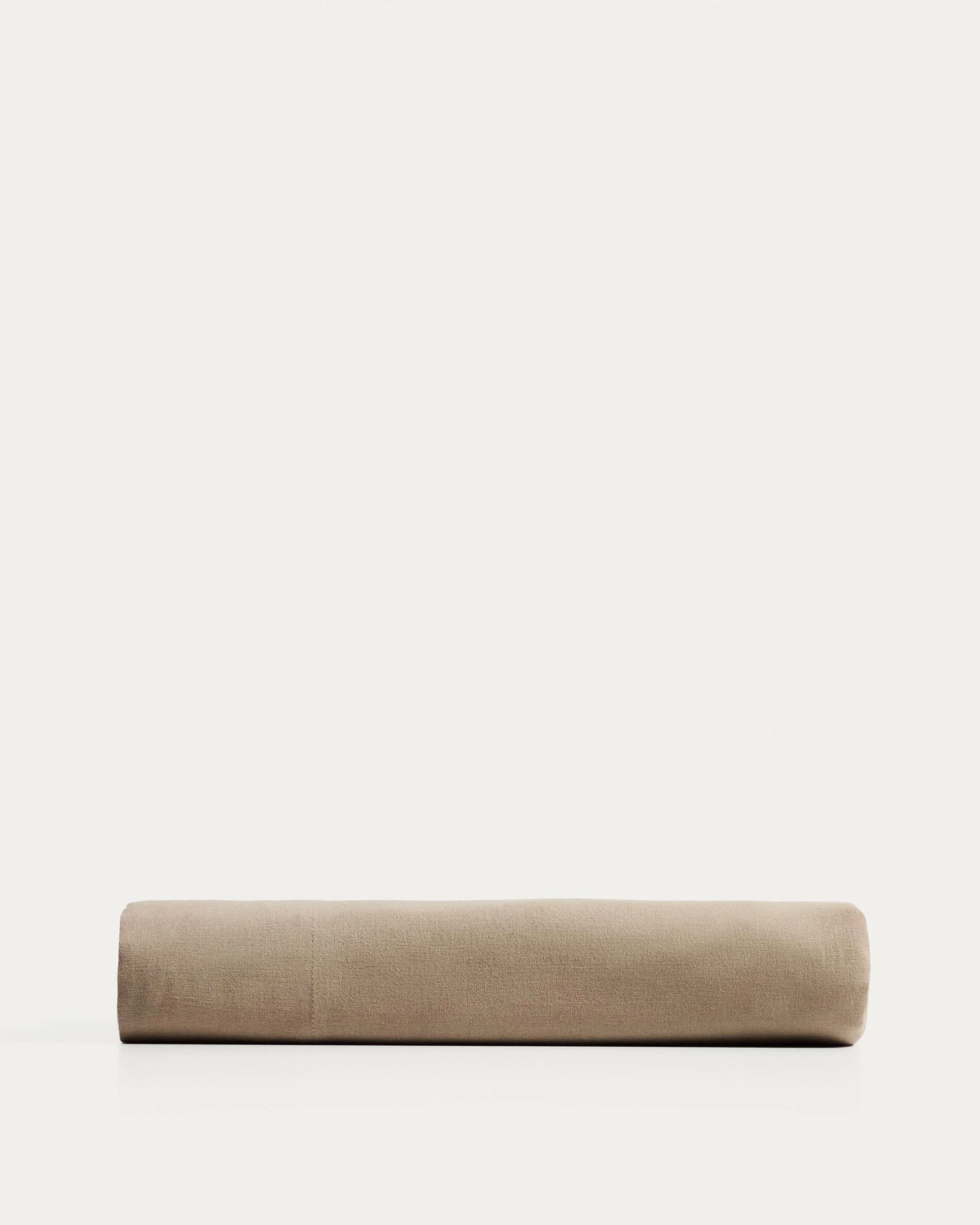 Simmel brown linen blend top sheet for 90 cm bed