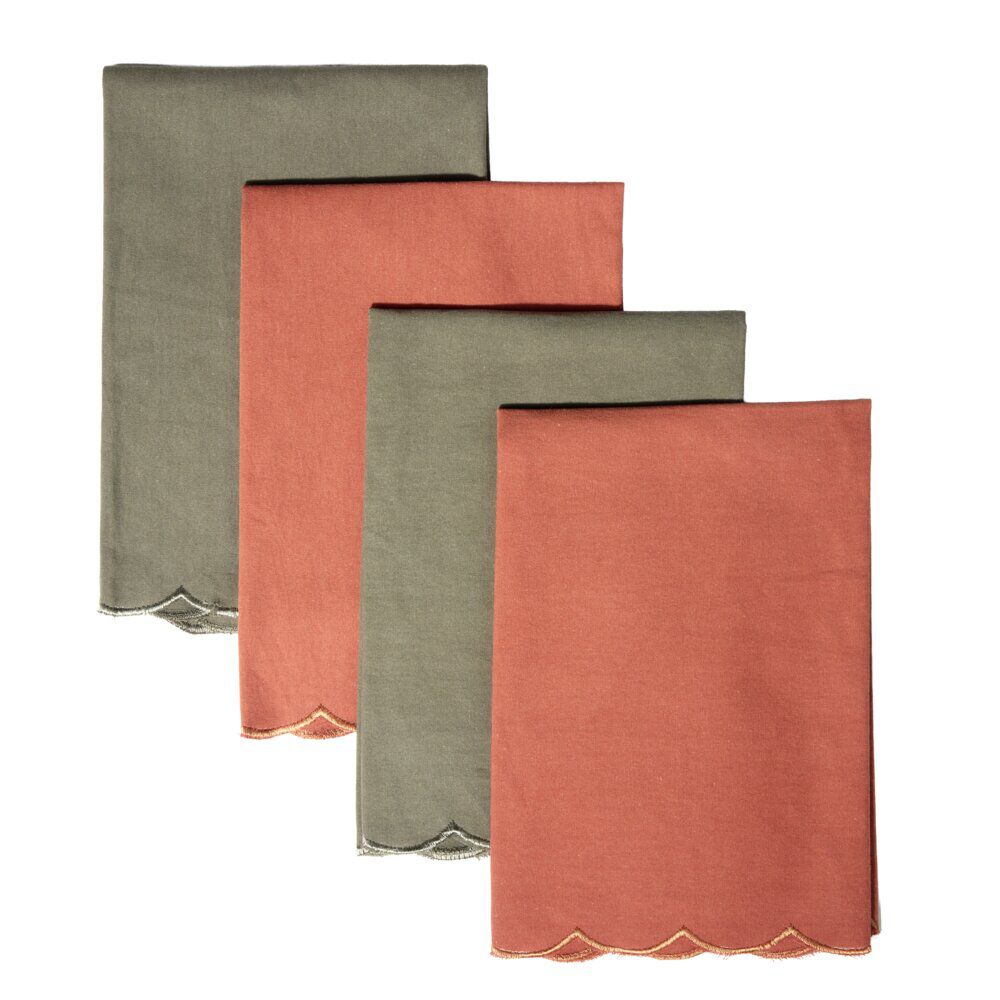 Serviette en tissu X4 pcs L44X44Xép.0,1 cm coloris assortis