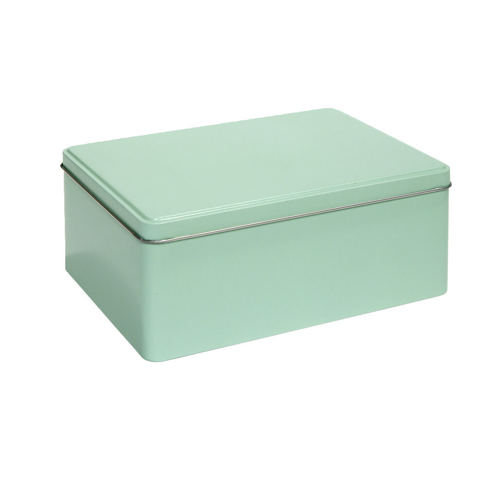 BoÎte métal rectangulaire unie 20x14,5xH8cm (3 modèles)