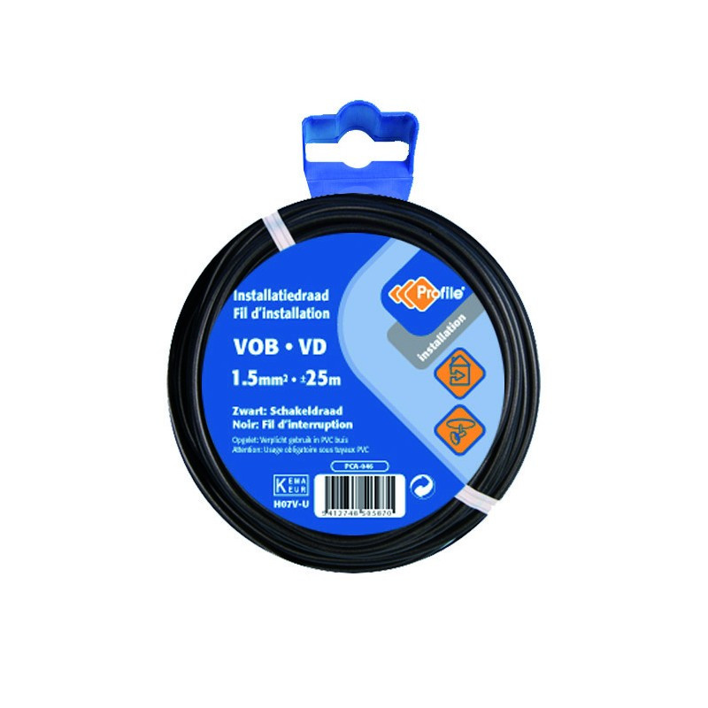 Câble VOB 1.5 mm² noir 25 m PROFILE