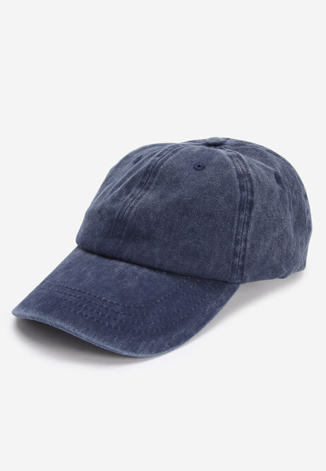 Mens Blue Wash Cotton Baseball Cap