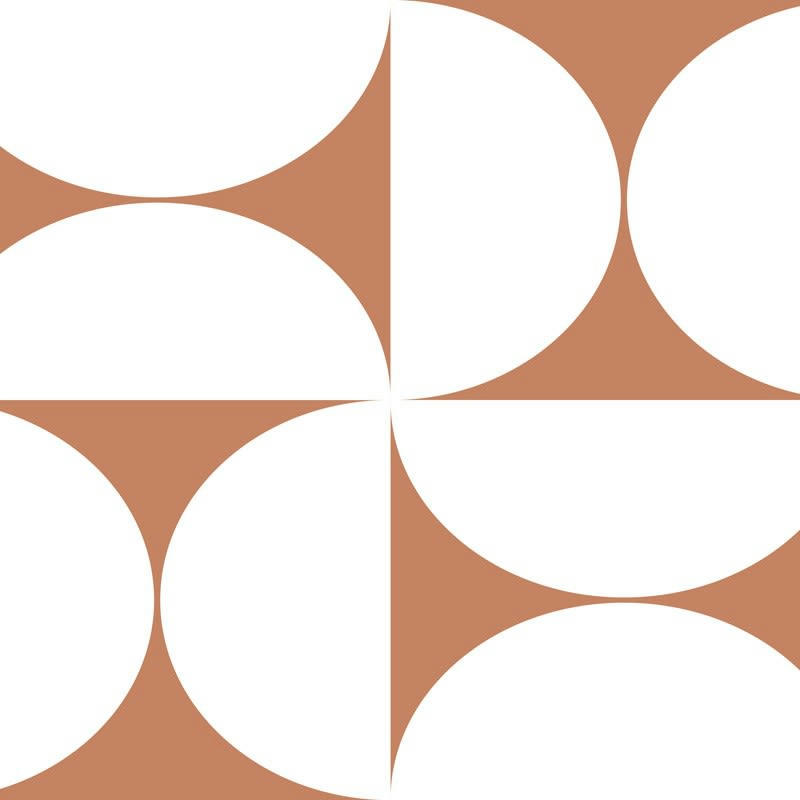 EQUILIBRE TERRACOTTA - Bandeau PVC lot de 2 : L 70cmxH 30cm Terracotta Graphique Vintage