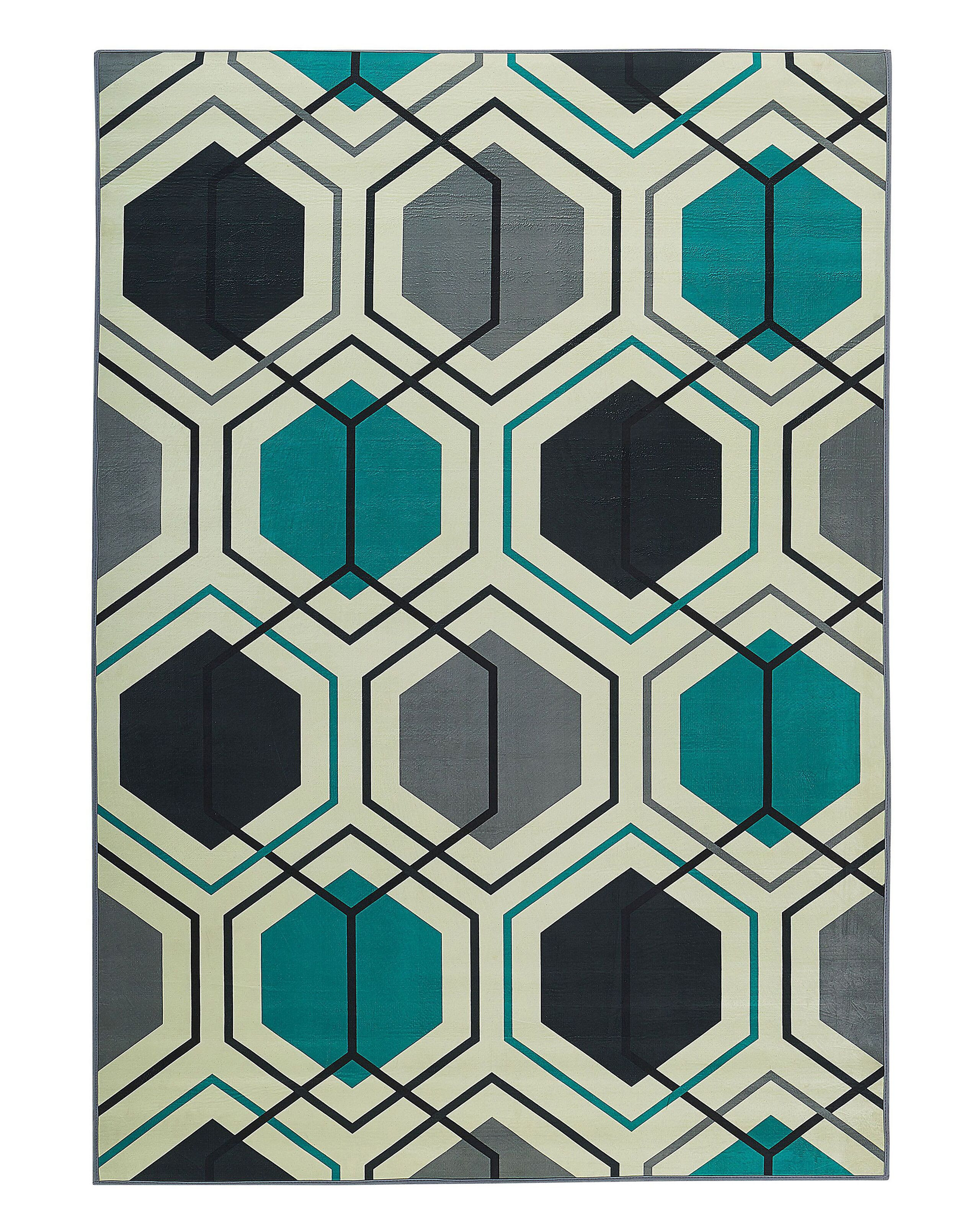 Dywan 140x200 cm geometryczny niebieski