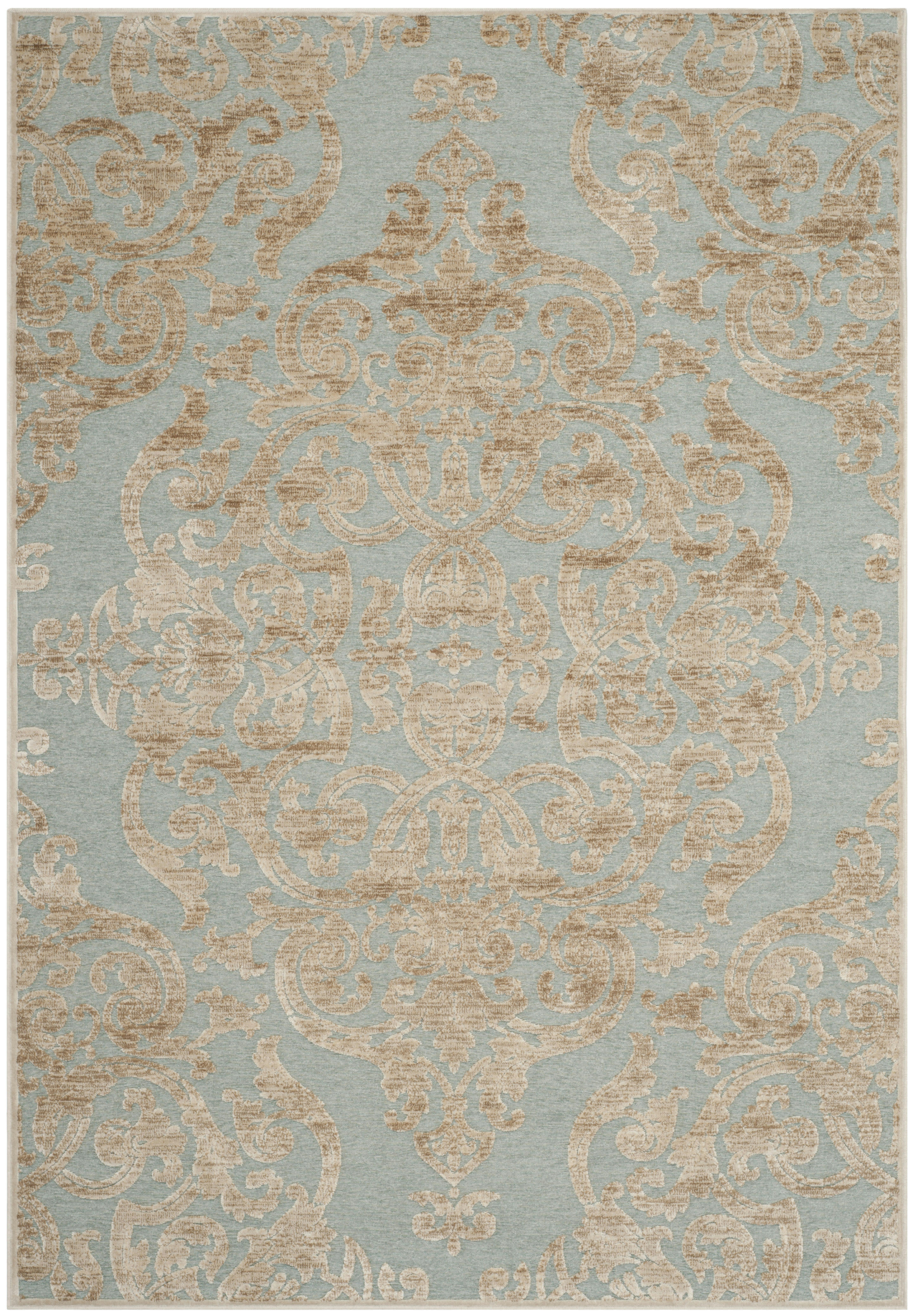 PARADISE - Tapis de salon interieur en pierre & aqua, 160 x 229 cm