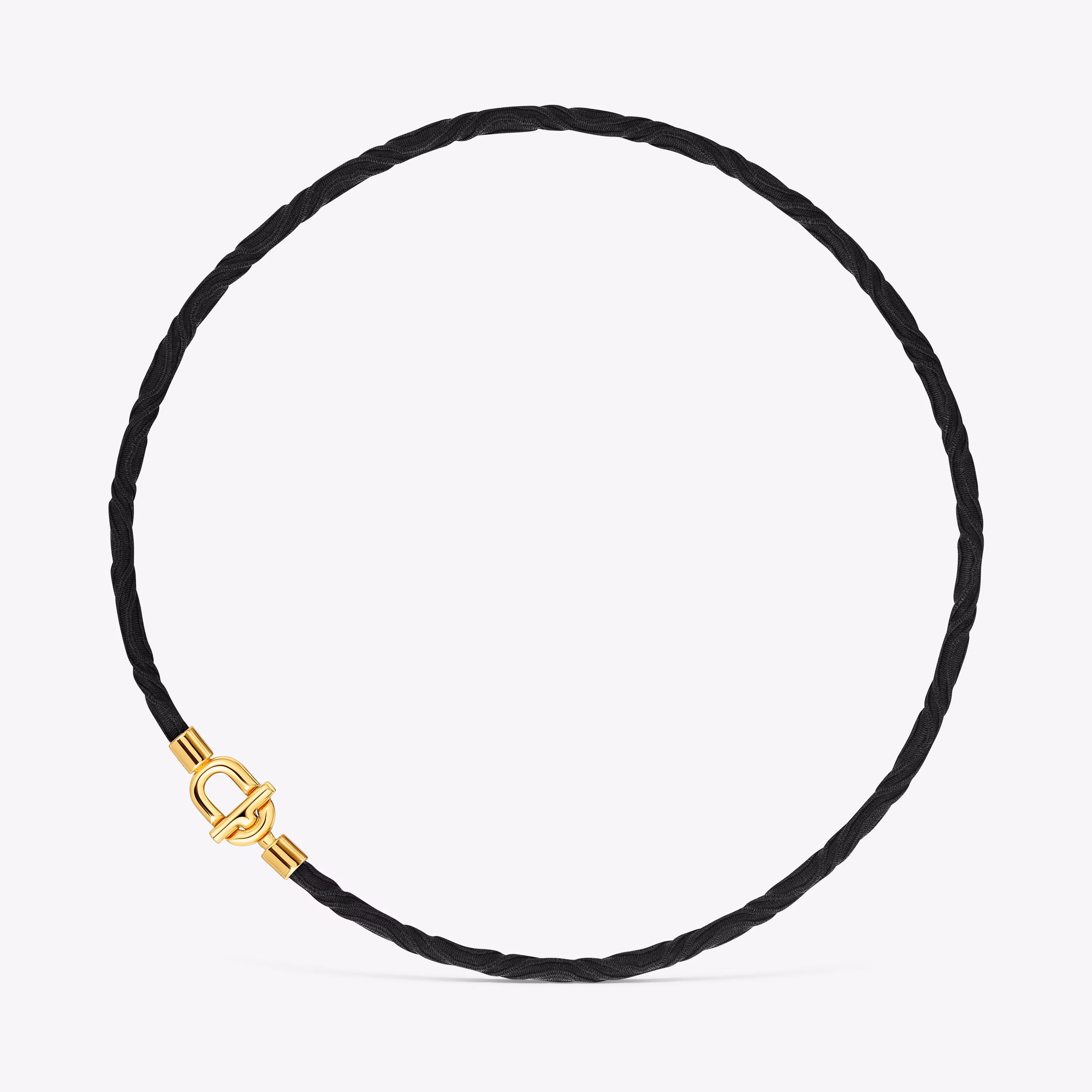 Collar elástico con baño de oro 18 kt sobre plata y cordón negro TOUS MANIFESTO