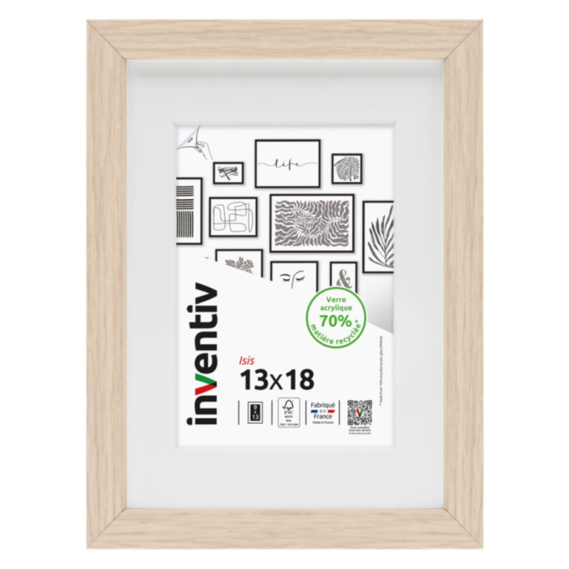 Cadre Isis naturel 13 x 18 cm INVENTIV