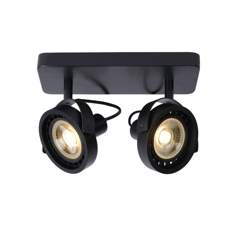 Spot LED Tala noir dimmable GU10 2 x 12 W LUCIDE