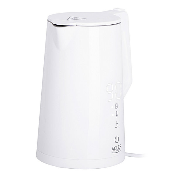 Adler AD 1345W - Bouilloire électrique Blanche avec affichage LED et régulation de température 1,7 L STRIX