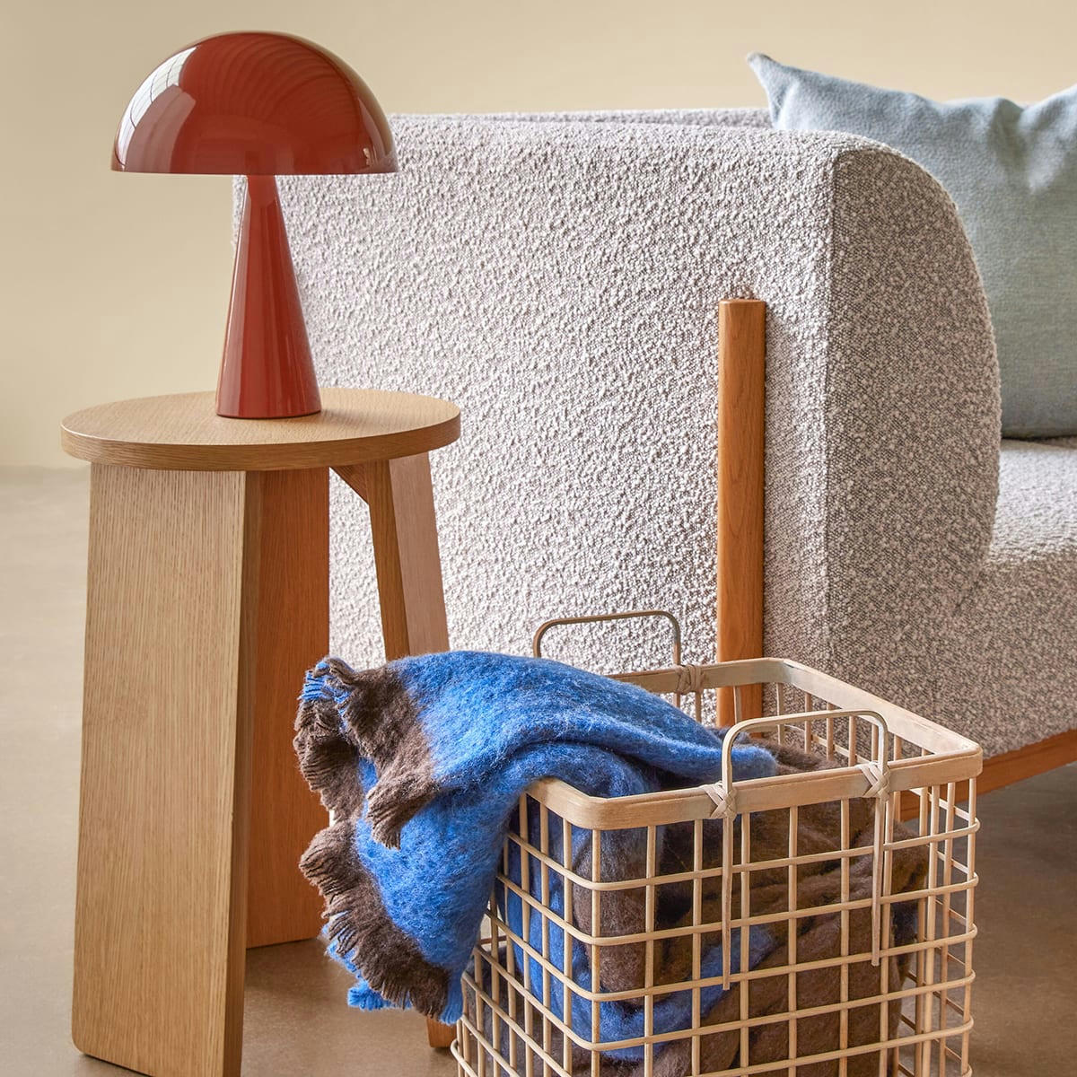 SQUARE - Panier carré avec anses en bambou (x3)