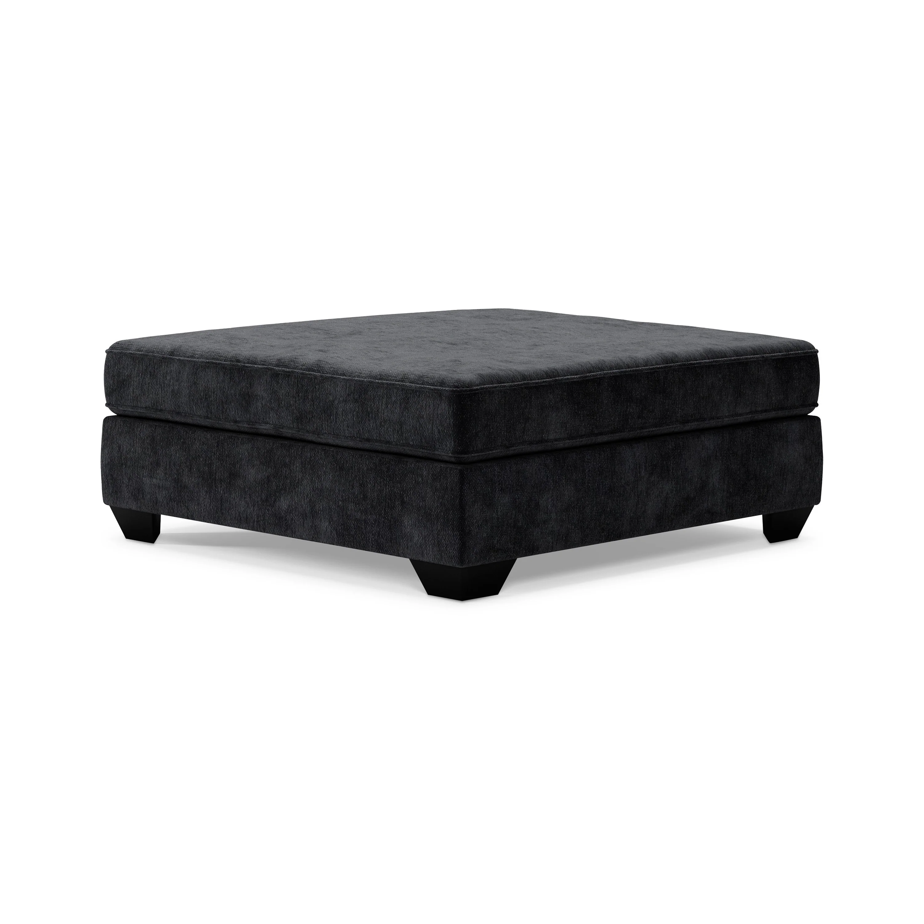 Lavie Square Oversized Accent Ottoman, Charcoal Gray Polyester 51 Inch
