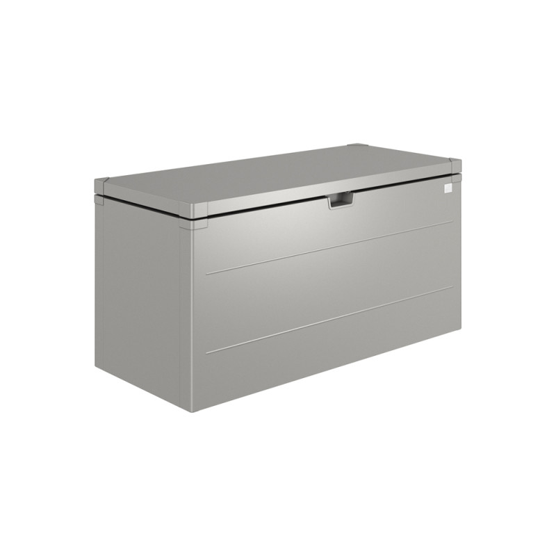 Coffre de jardin StyleBox gris métallisé 1,4 x 0,6 x 0,71 m BIOHORT