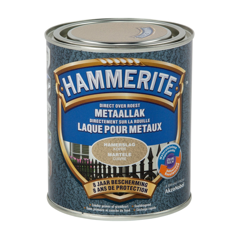 Laque antirouille pour métaux martelés cuivrée 0,75 L HAMMERITE
