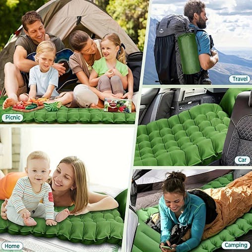 NNEOBA Ultra-Thick Inflatable Sleeping Pad with Headrest