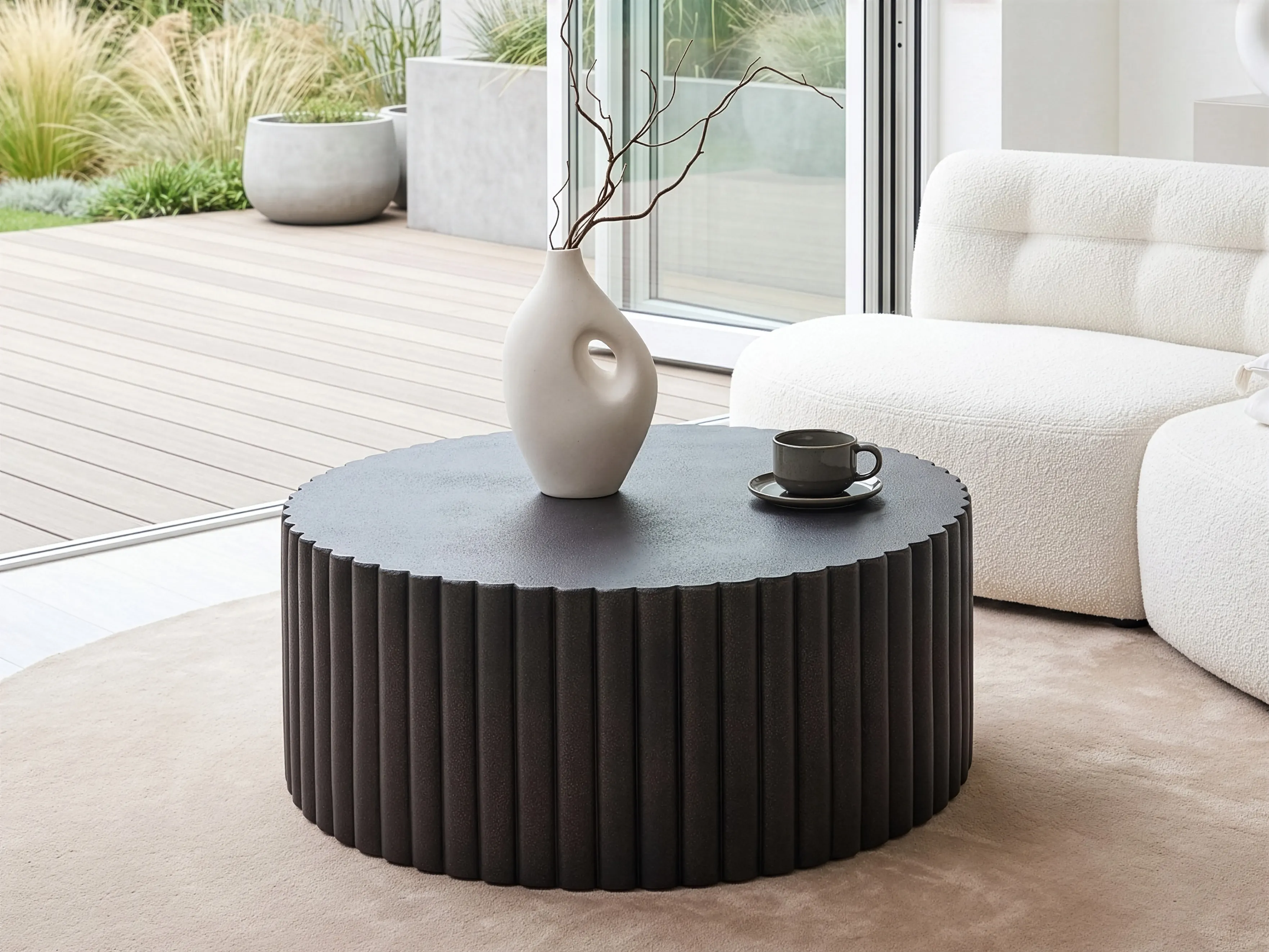 Coffee Table POZZA 117 cm 117 cm Black
