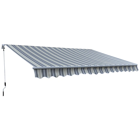 Gelenkarmmarkise, BxT: 400 x 250 cm, anthrazitgrau gestreift