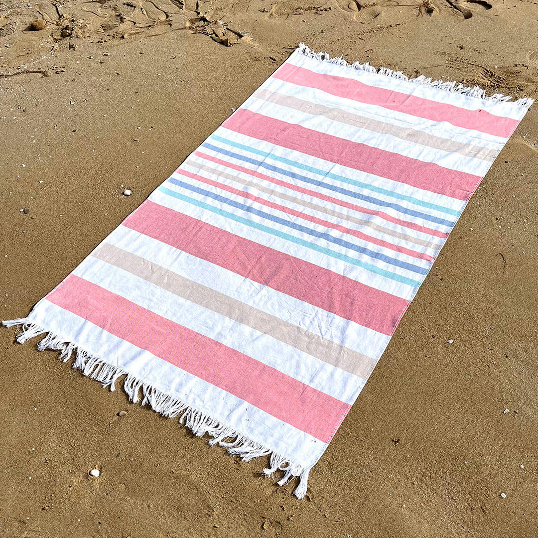 - Fouta pestamal de plage  90x170 cm rose