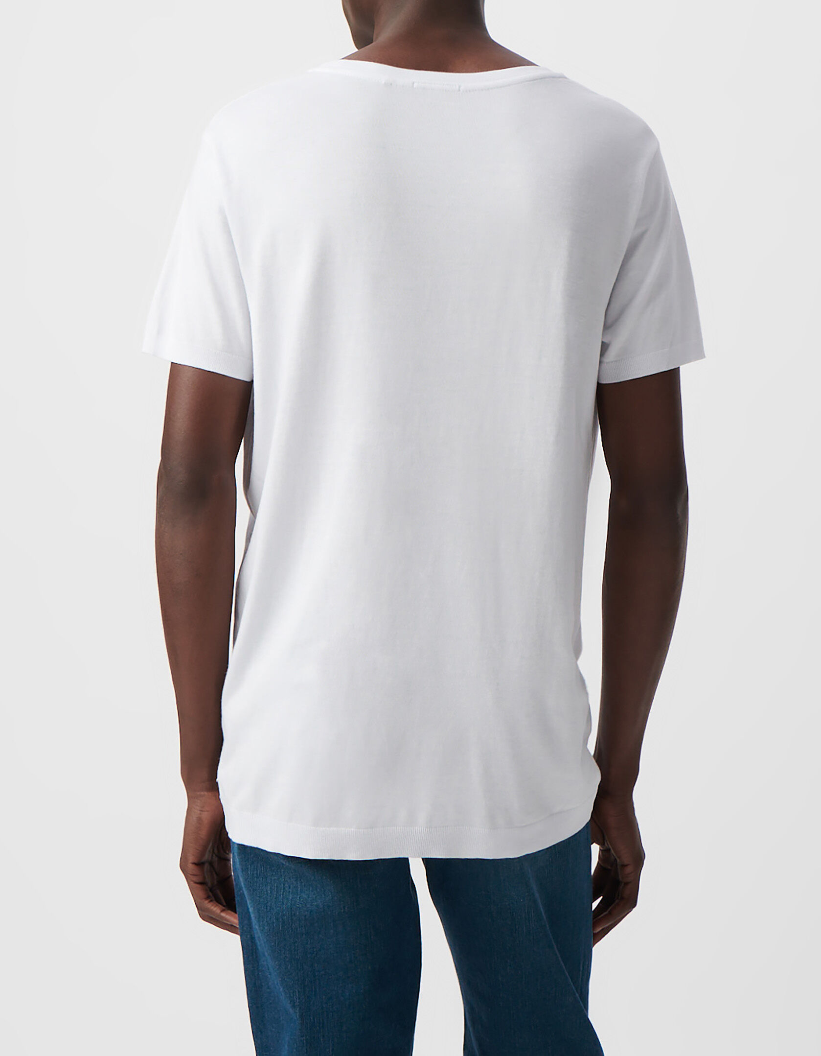 T-shirt blanc coton modal Homme