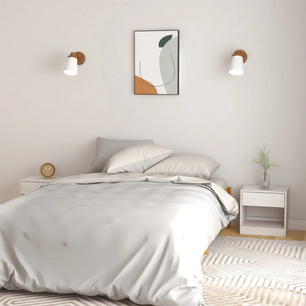 2x Szafka Nocna Stolik Komoda Biała z Szufladą Do Sypialni 40x31x40 cm