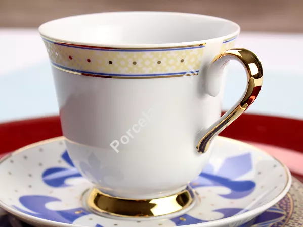 Filiżanka ze spodkiem 0,25 L / 14,5 cm (do kawy) Ćmielów - Astra G340 Bizancjum GIFT BOX