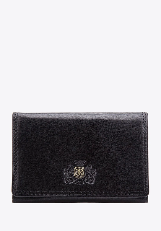 Etui na wizytówki skórzane z monogramem czarne