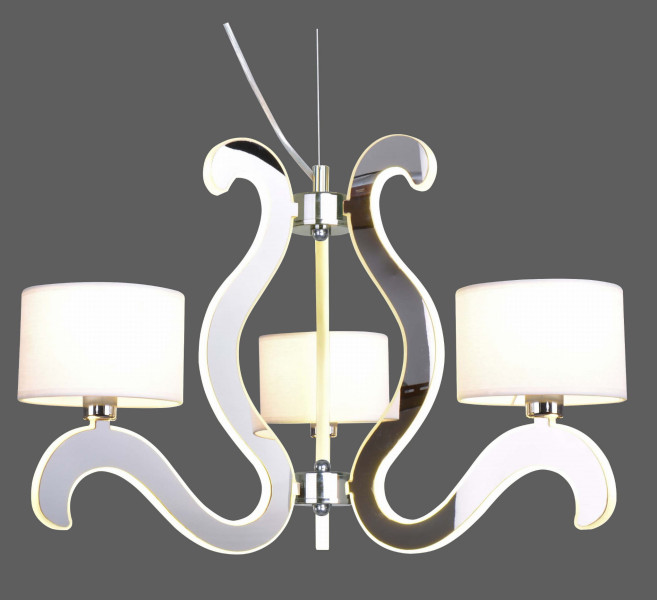 Lampa wisząca chromowana-biała AMBROSIA 3xE14x40W Candellux