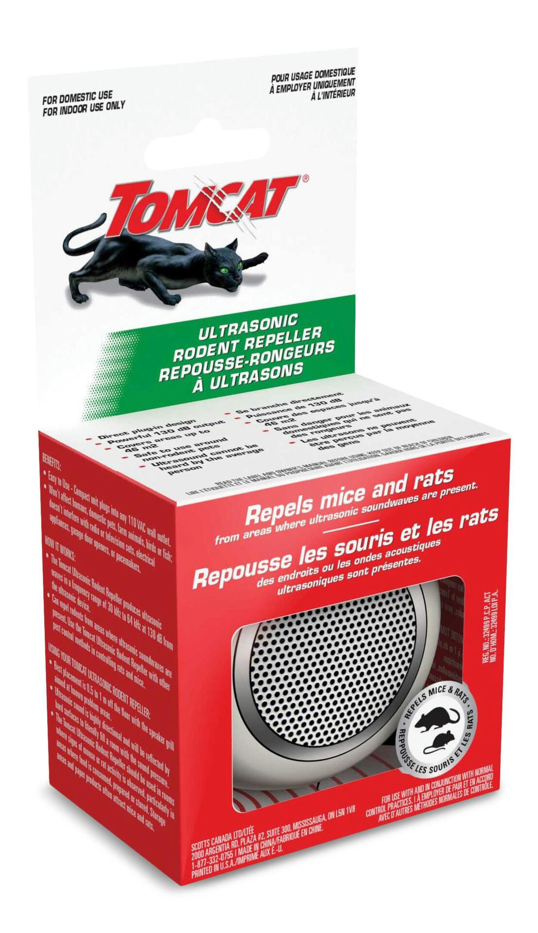 Tomcat Plug-in Ultrasonic Rodent Repeller, For Indoor Use Only, 1-pk