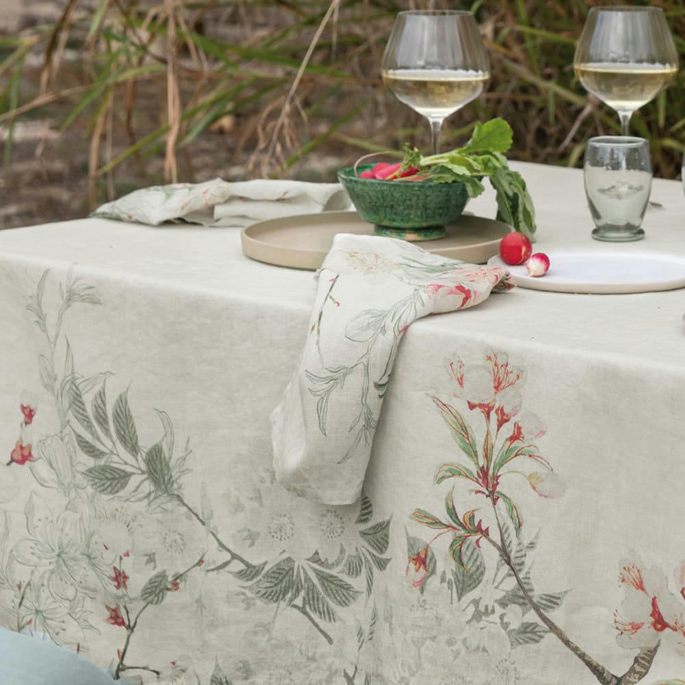 OMBRES DES CERISIERS NATUREL - Serviette  pur lin multicolore 45x45